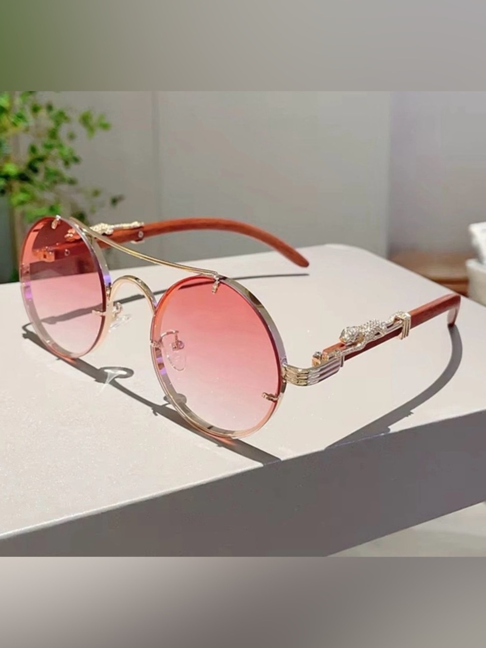Vintage Round Sunglasses – Men's & Women's Fashion, Double Bridge, Multicolor Re